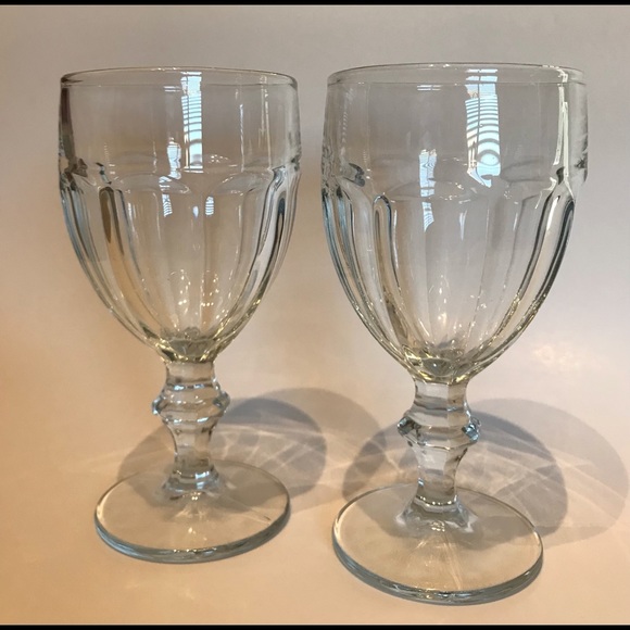Libbey Dining Vintage Pair Libbey Gibraltar Duratuff Clear Wine